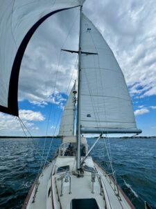 Downwind sailing wing on wing