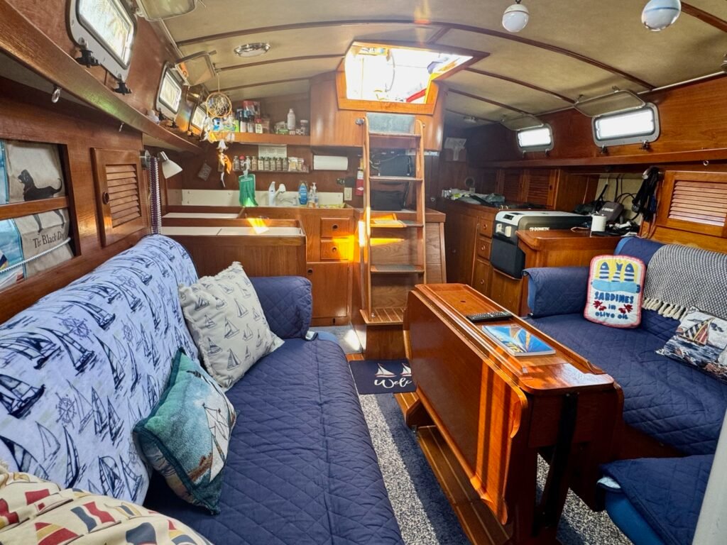 Main Salon interior on Sailboat